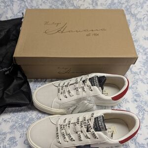 Brand New- Vintage Havana Womans White and Red Sneakers
